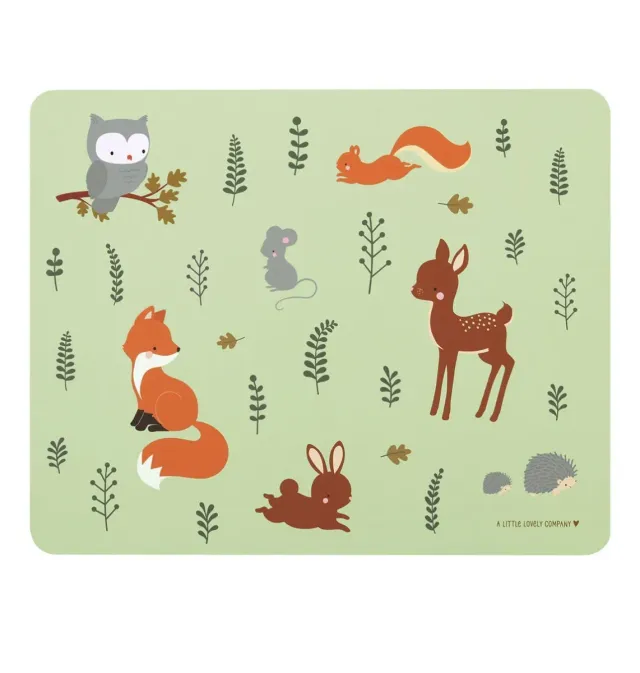A Little Lovely Company Bosvriendjes placemat saliegroen vinyl