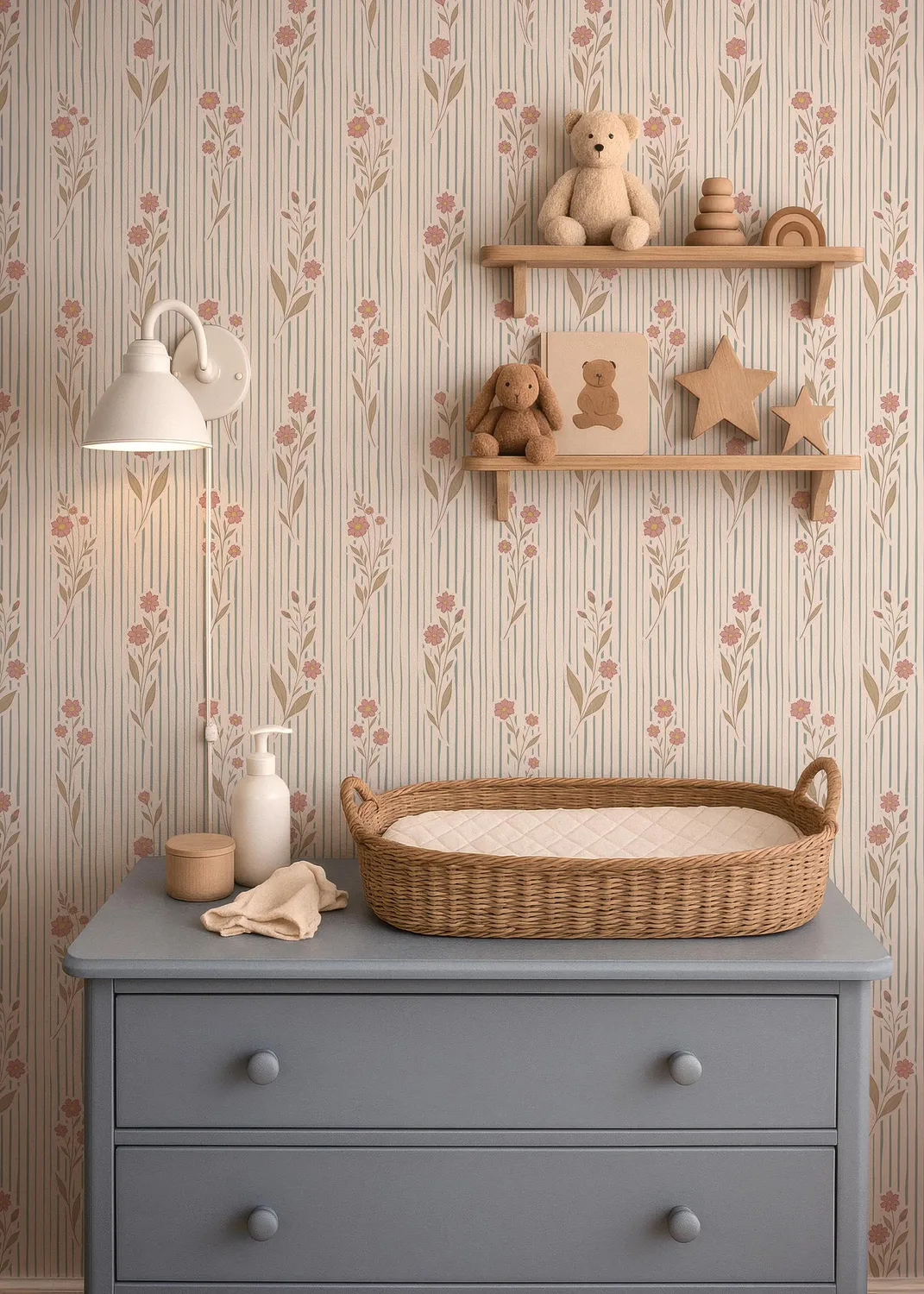 Little Amour Bloom Stories behang Sky blauw 1 rol