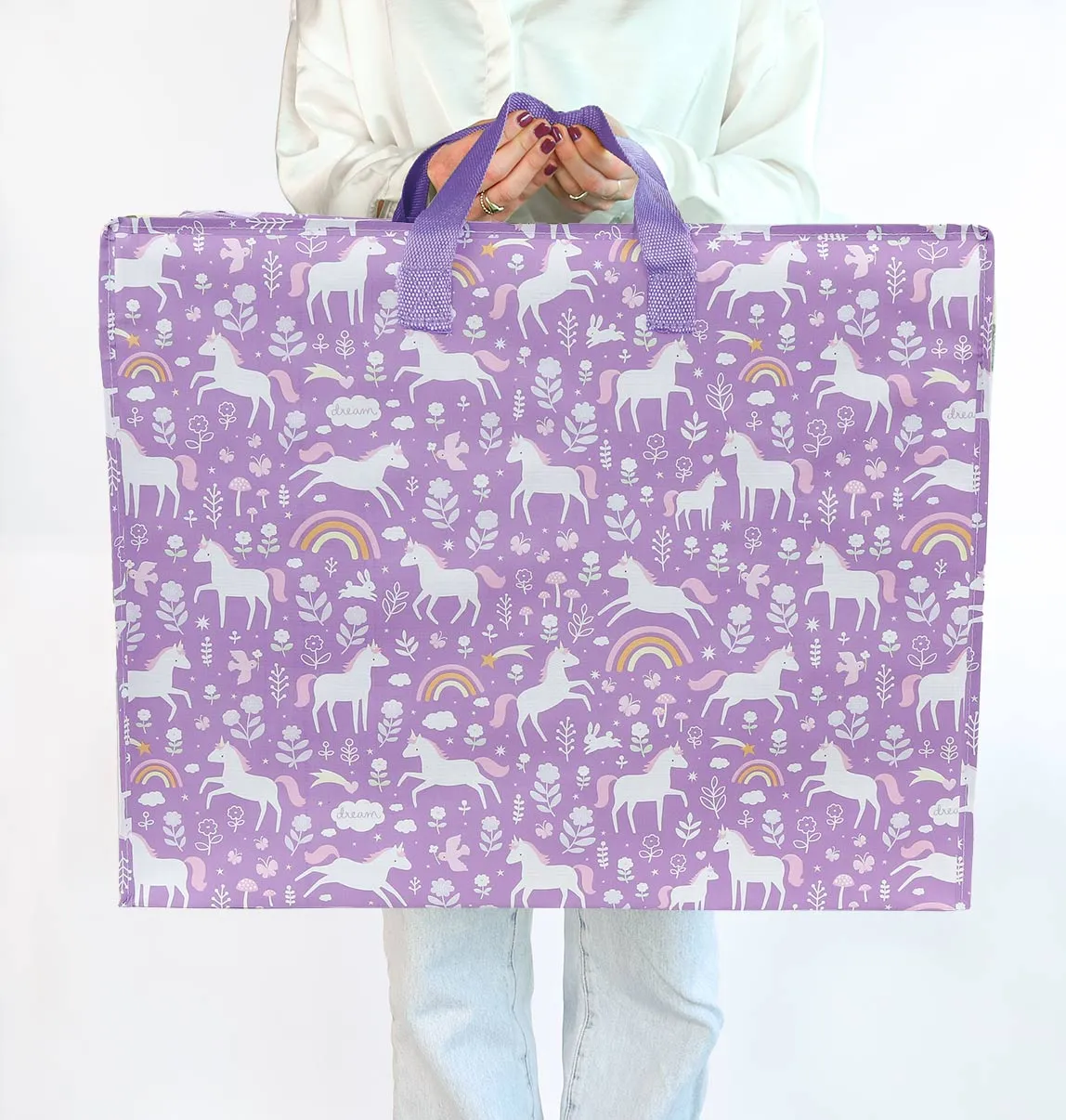 A Little Lovely Company Unicorn Dreams XL opbergtas rits