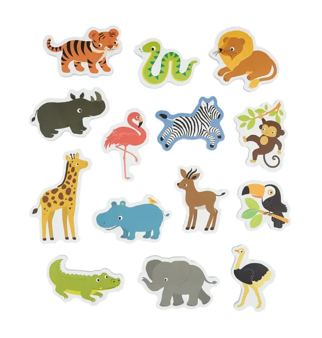 A Little Lovely Company Safari foam badspeelgoed 14 stuks