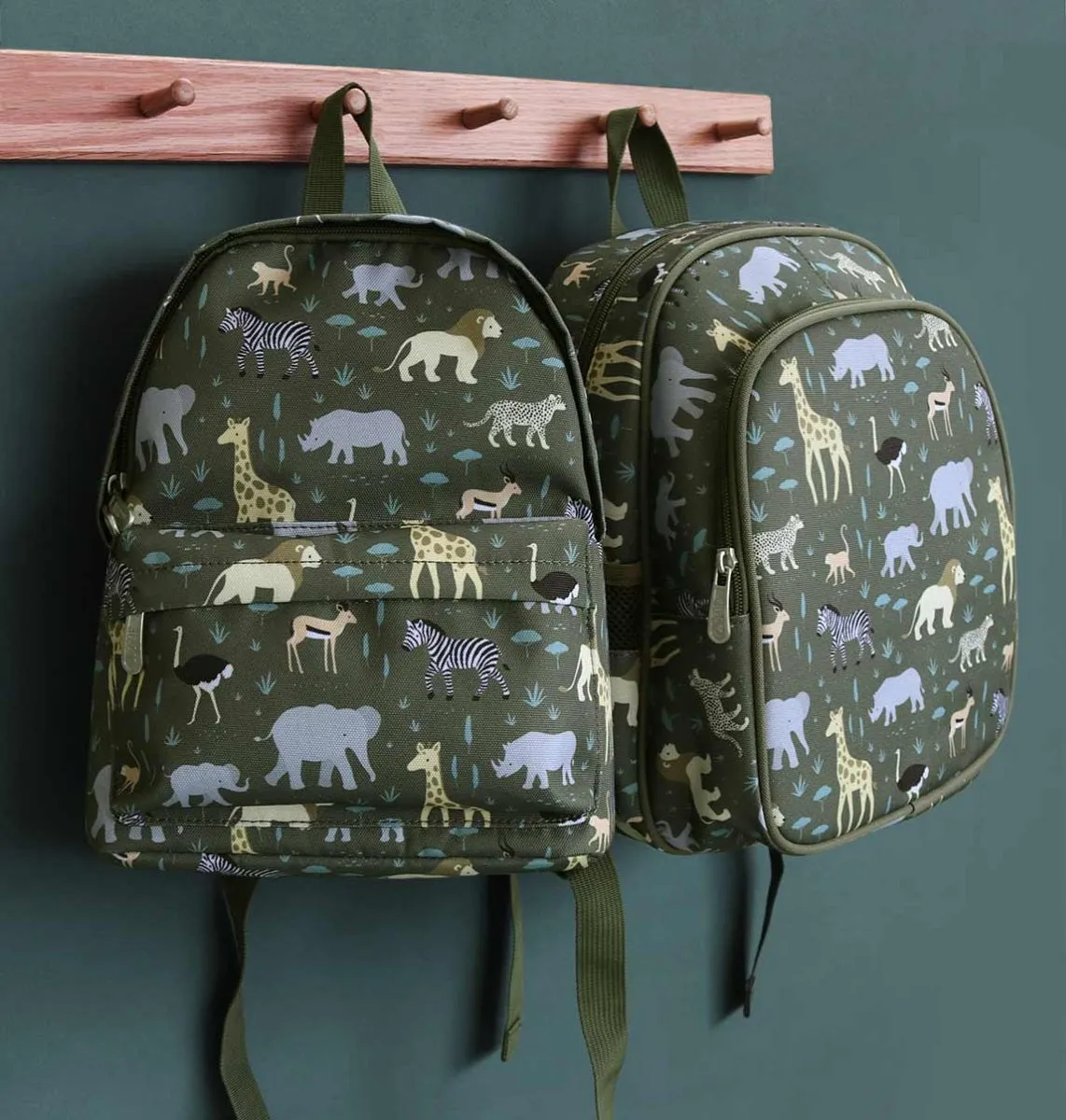 A Little Lovely Company Savanne rugzak kind grijs dieren