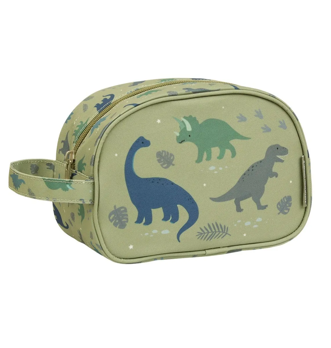 A Little Lovely Company Dinosaurussen toilettas ruim groen