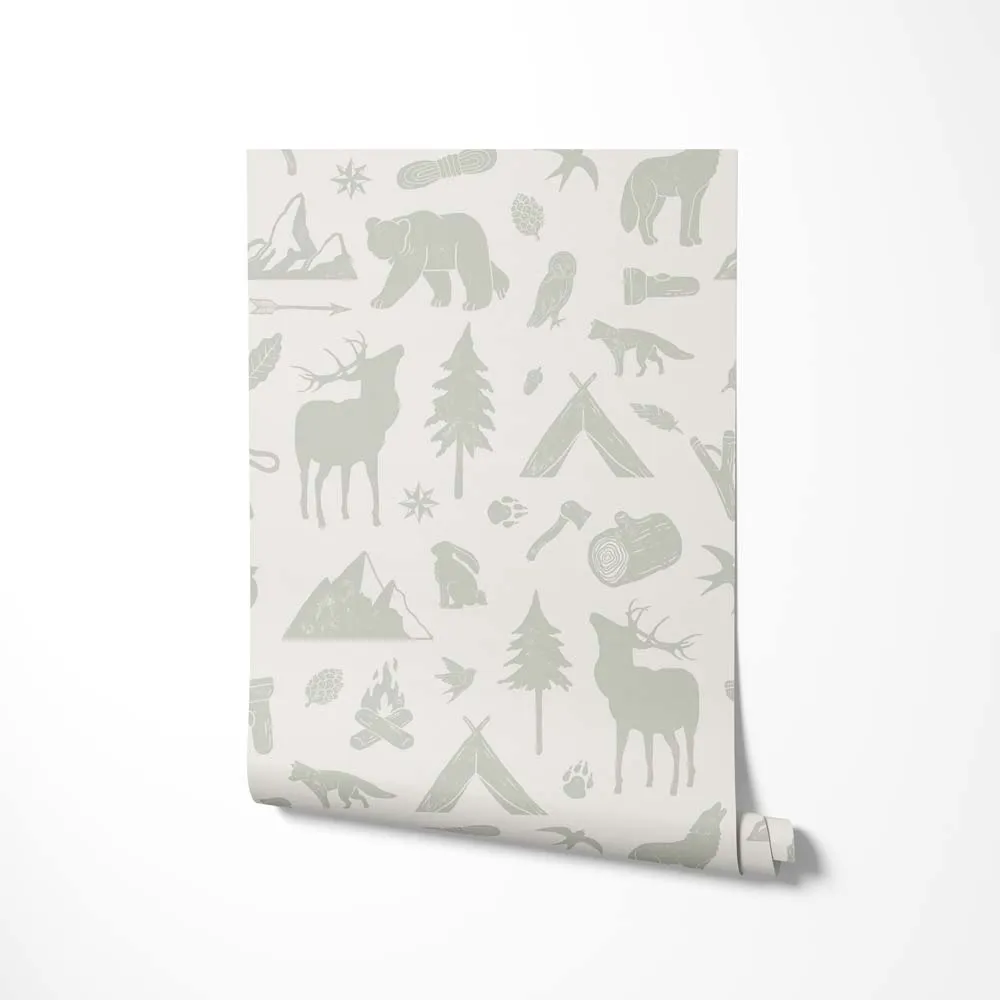Little Amour Wild Forest behang 1 rol blauw