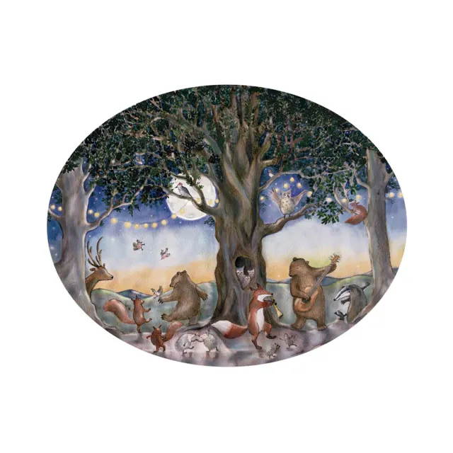 Hartendief Party Animals S behang ovaal 142,5x112 cm bos
