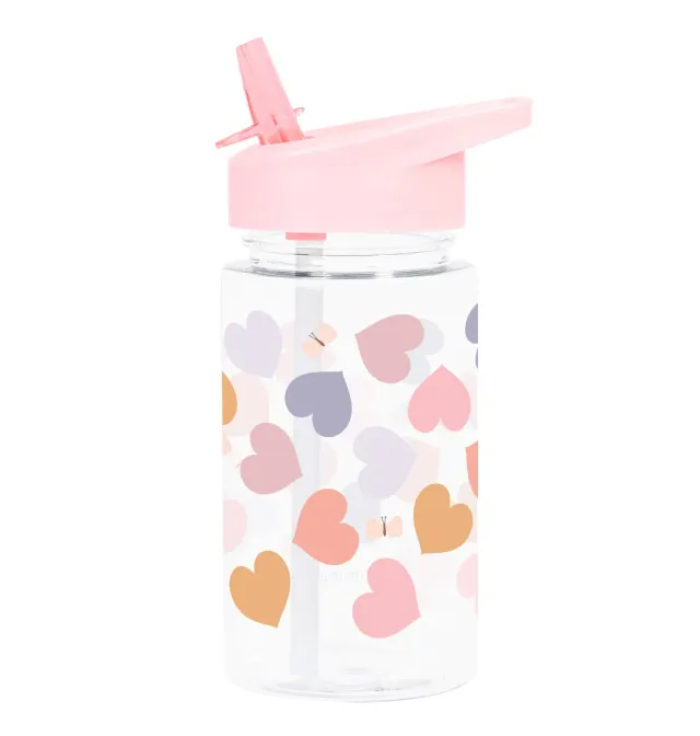 A Little Lovely Company Hartjes drinkfles 450 ml tritan
