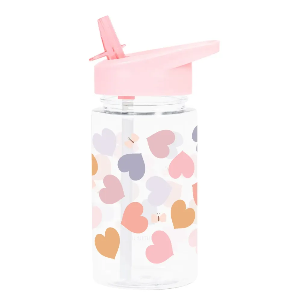 A Little Lovely Company Hartjes drinkfles 450 ml tritan