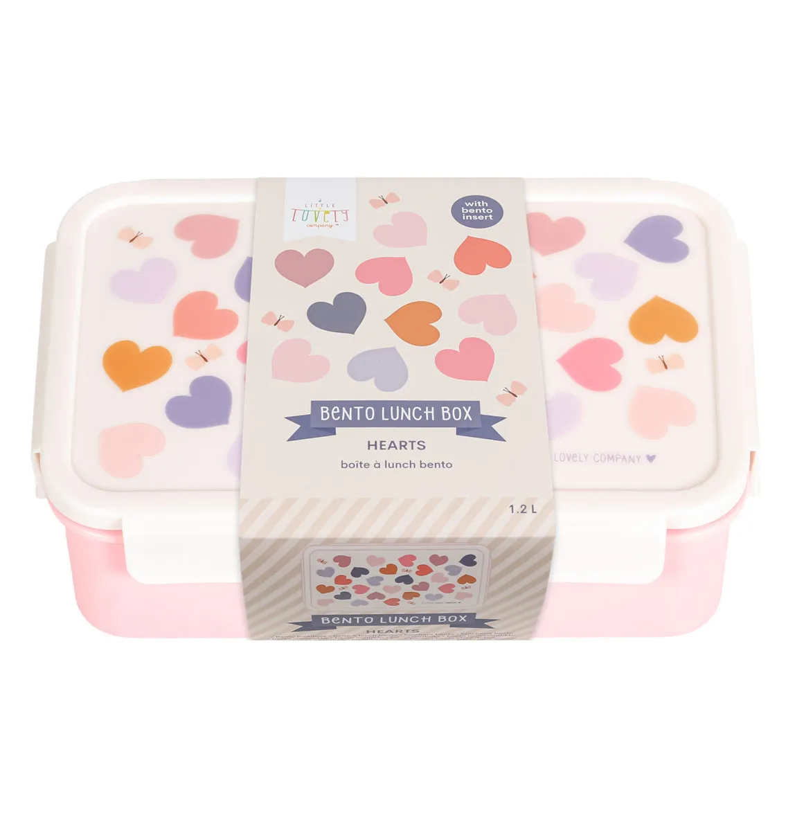 A Little Lovely Company Hartjes bento lunchbox 1,2 liter met vakken