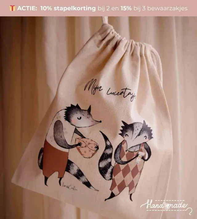 Lori & Cookie Kidsdeco Mijn luiertasje bewaarzakje XL katoen