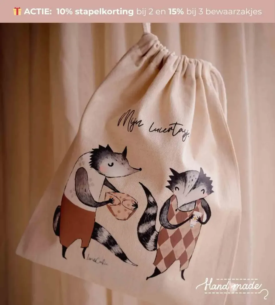 Lori & Cookie Kidsdeco Mijn luiertasje bewaarzakje XL katoen