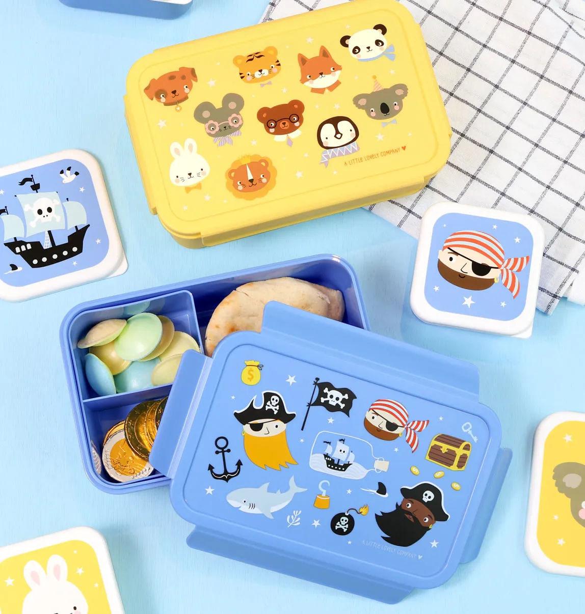 A Little Lovely Company Piraten bento lunchbox met vakken