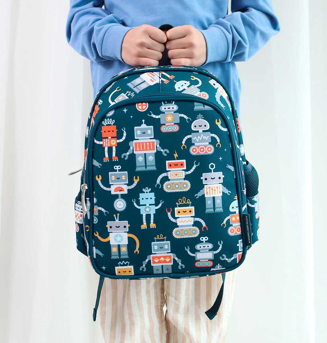 A Little Lovely Company Robots rugzak kind gevoerd blauw