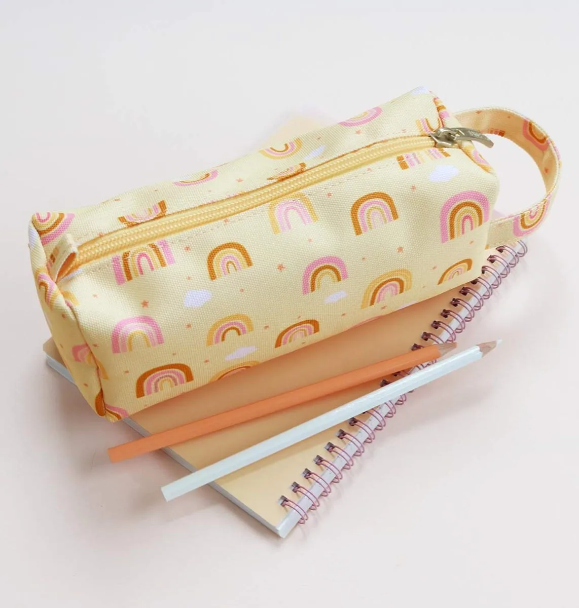A Little Lovely Company Regenbogen etui geel polyester met rits