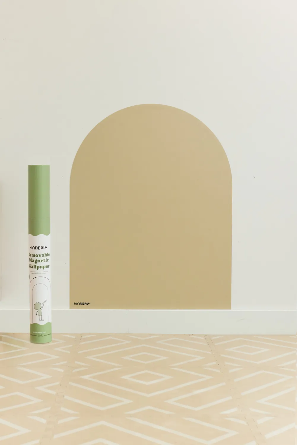 Kinderly Baby Magnetisch Behang Beige verwijderbaar met krijt