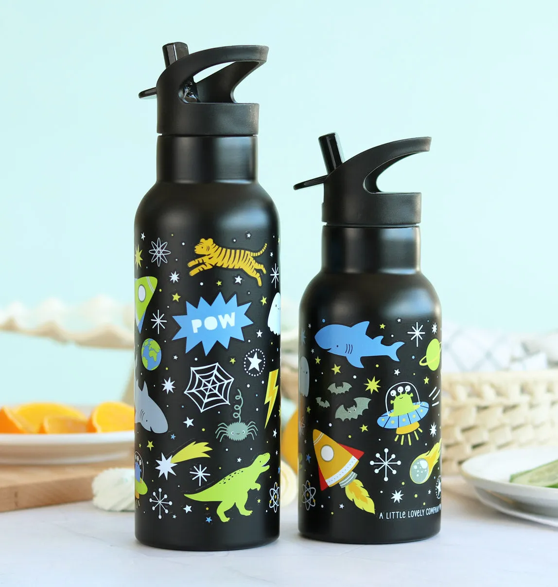 A Little Lovely Company Galaxy drinkfles RVS 500 ml dubbelwandig