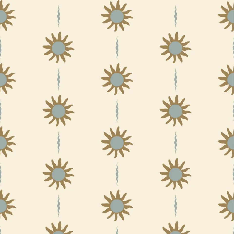 Little Amour Sunny Days Blue behang 1 rol zonnetjes