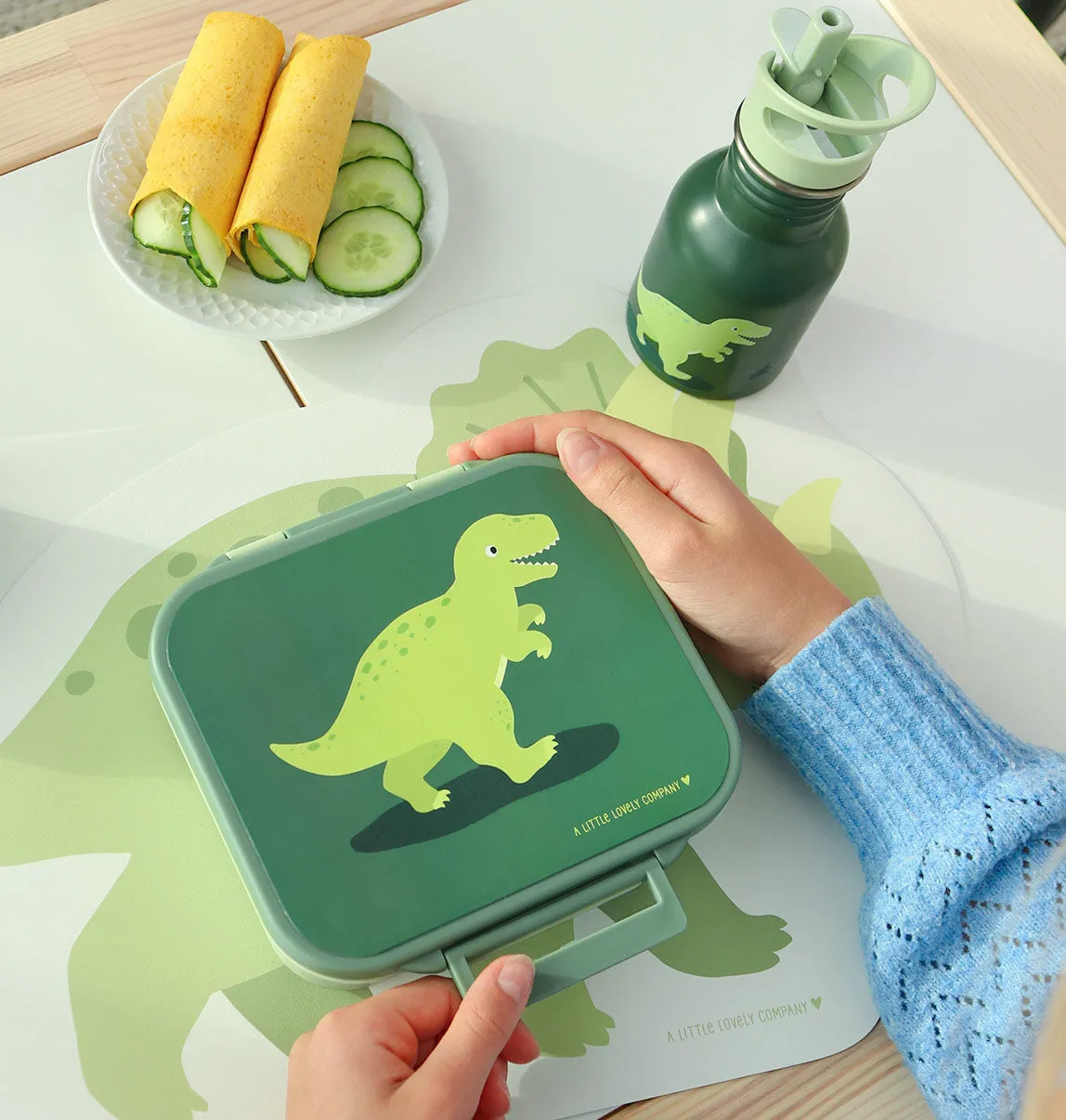 A Little Lovely Company Dinosaurus lunch box 3-vaks mini