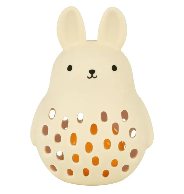 A Little Lovely Company Konijn siliconen rammelaar creme
