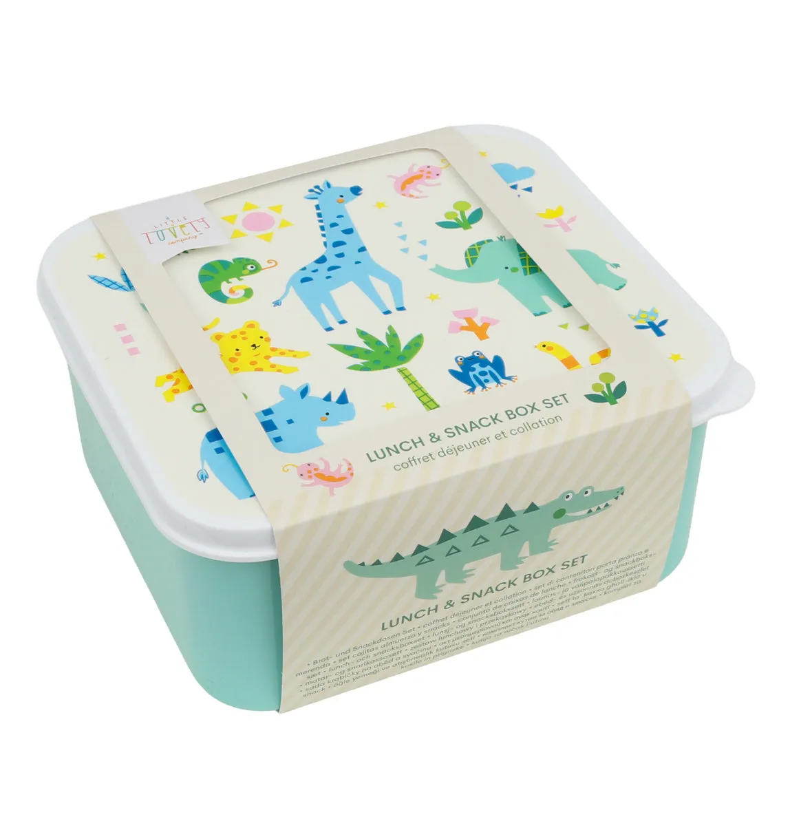 A Little Lovely Company Jungle lunch snackbox set 4-delig