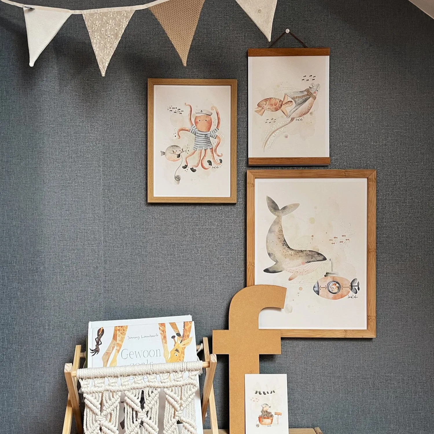 Lori & Cookie Kidsdeco magnetische posterhanger teakhout A4 hout