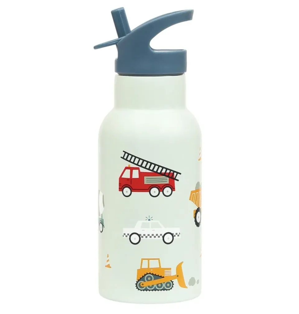 A Little Lovely Company Voertuigen RVS drinkfles 350ml
