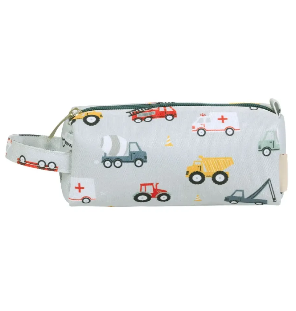 A Little Lovely Company Voertuigen etui lichtblauw polyester