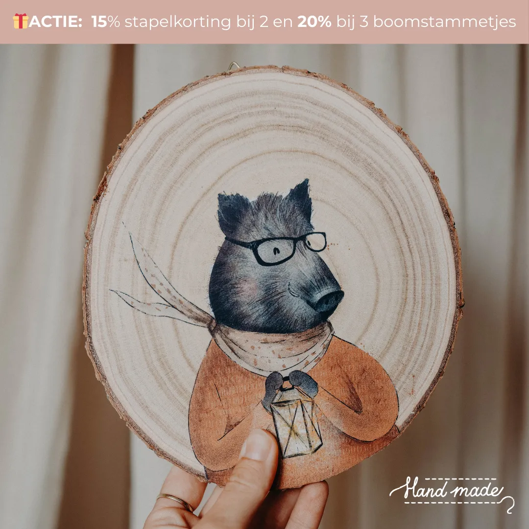 Lori & Cookie Kidsdeco Boomstammetjes wanddecoratie Koala met baby hout 20 cm