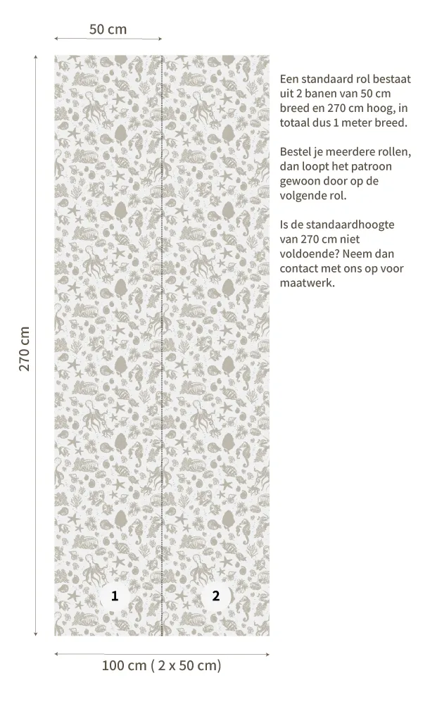 Little Amour Little Underwater World behang bruin 1 rol vissen