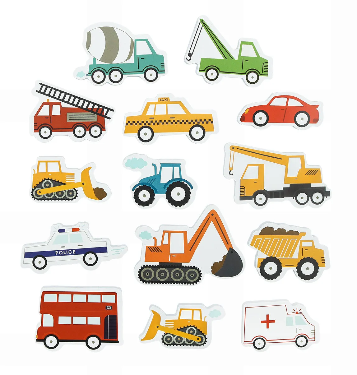 A Little Lovely Company Voertuigen badspeelgoed foam 14-delig