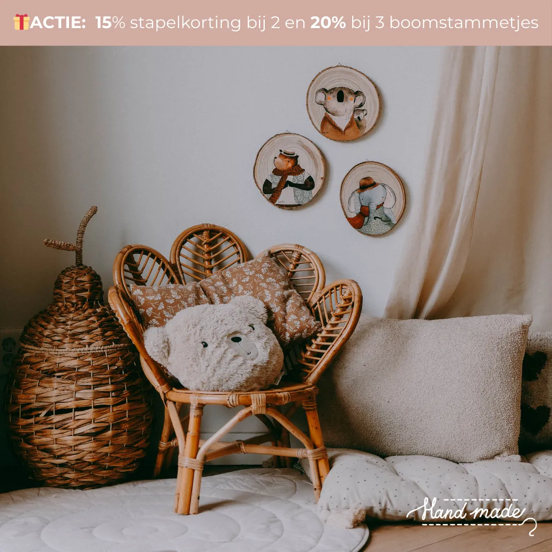 Lori & Cookie Kidsdeco Boomstammetjes wanddecoratie Koala met baby hout 20 cm