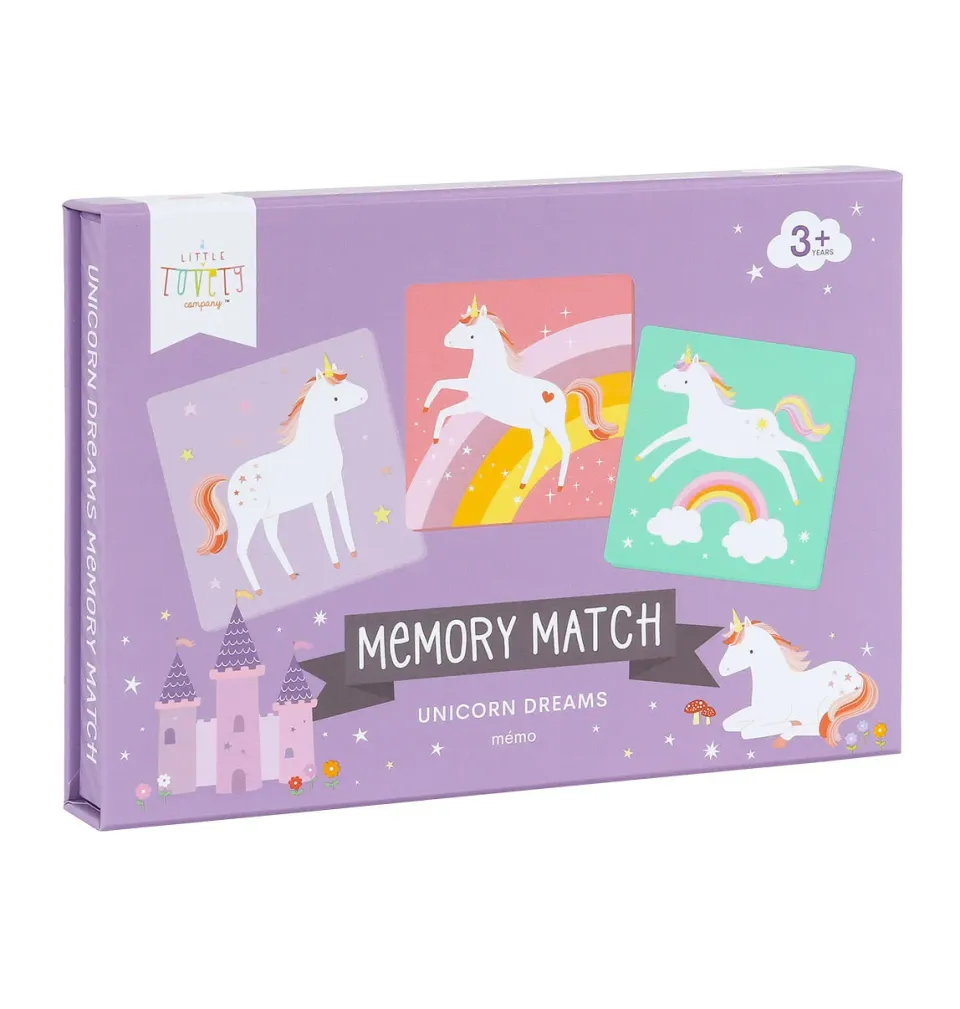 A Little Lovely Company Unicorn Dreams memory spel 15 paren