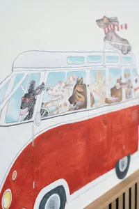 Hartendief Rode Camper muursticker 66x48cm vinyl