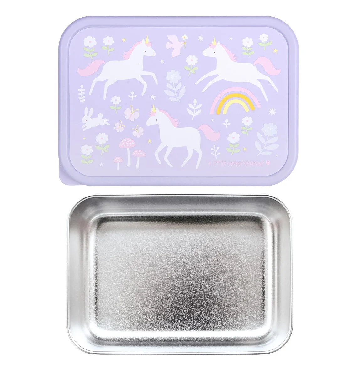 A Little Lovely Company Unicorn Dreams RVS lunchbox met PP-deksel