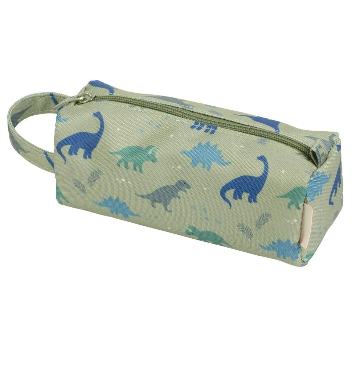 A Little Lovely Company Dinosaurussen etui kakigroen – rits