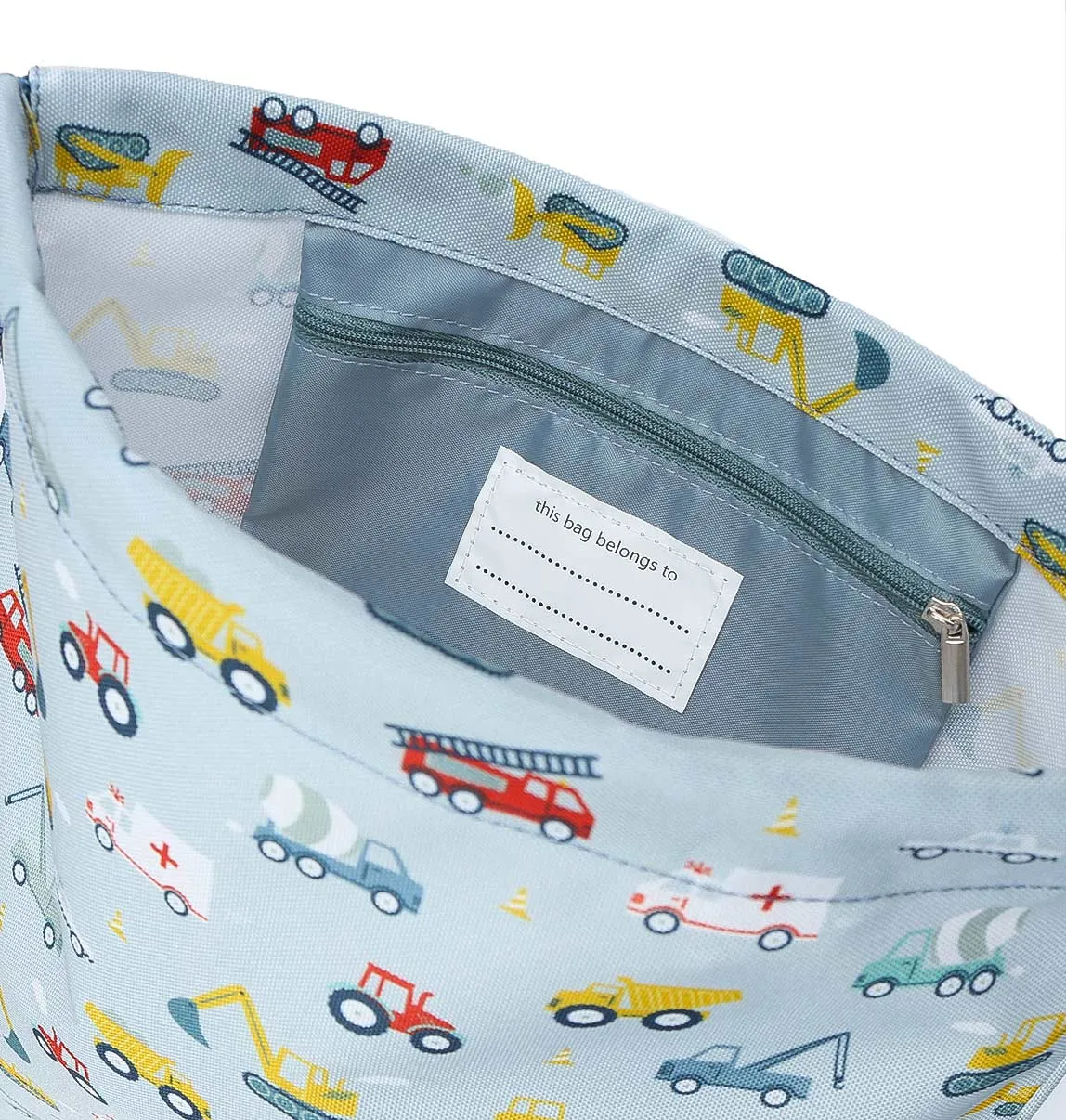 A Little Lovely Company Gymtas Voertuigen sporttas lichtblauw