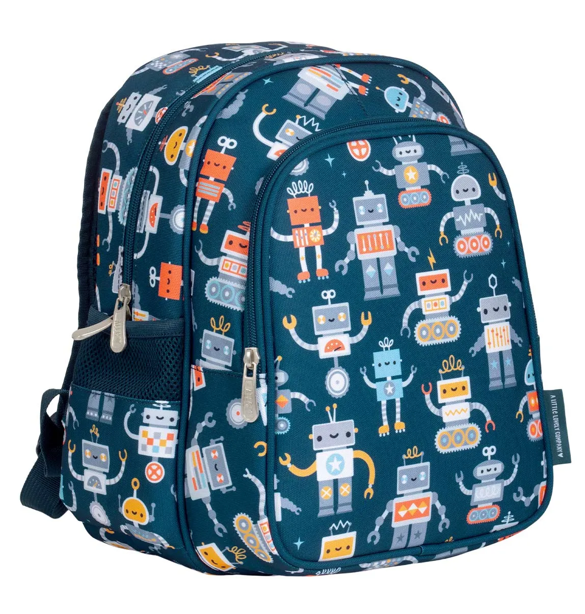 A Little Lovely Company Robots rugzak kind gevoerd blauw