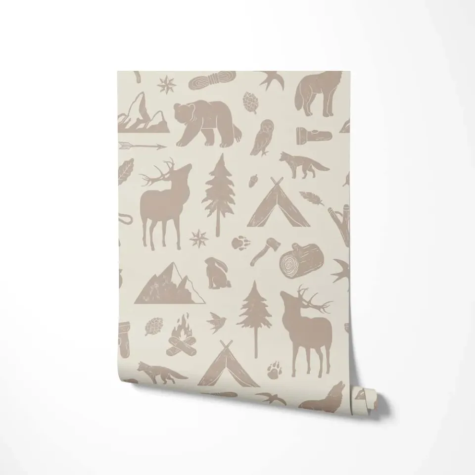 Little Amour Wild Forest behang naturel 1 rol bosprint