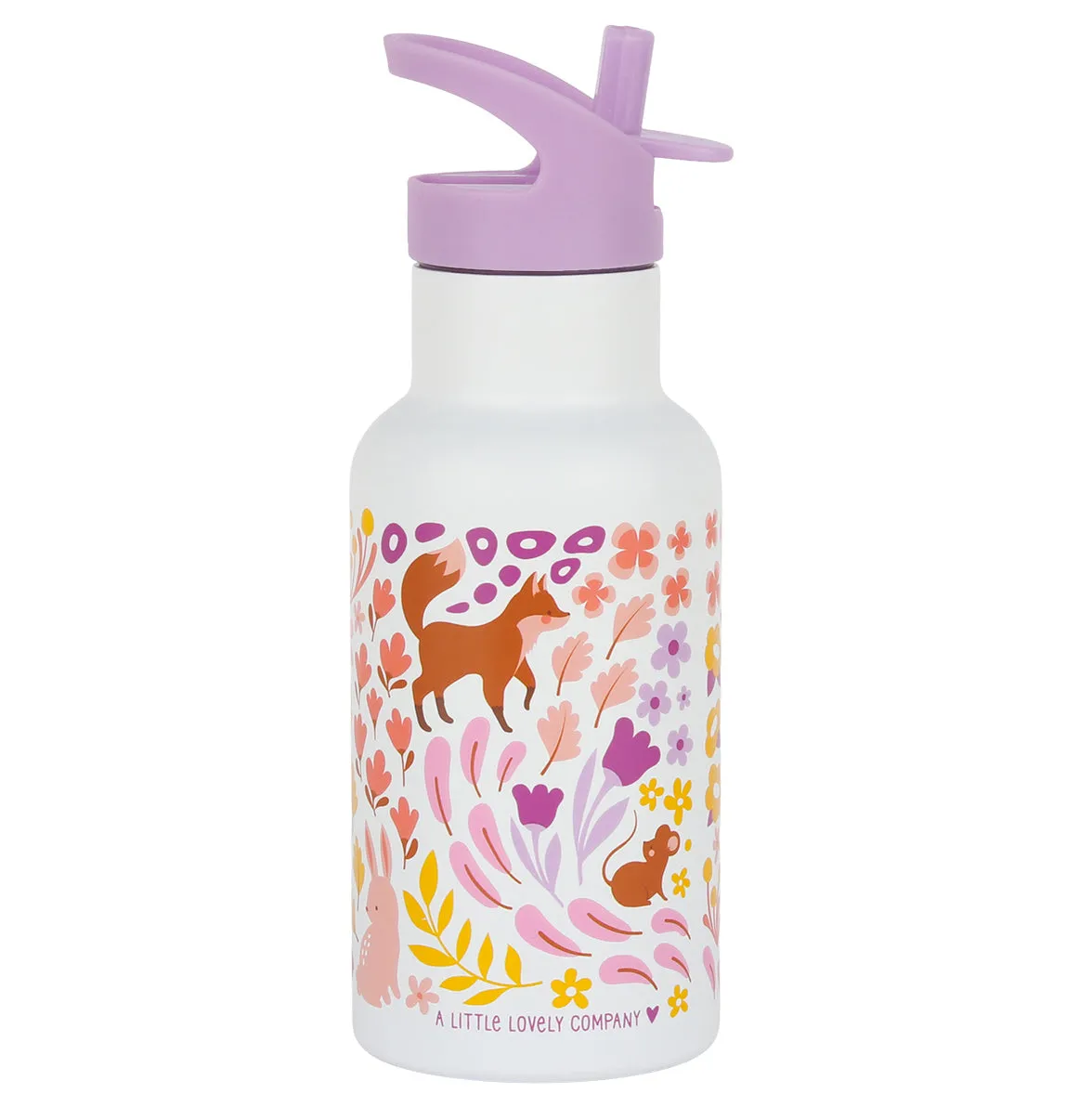 A Little Lovely Company Bloementuin RVS drinkfles 350 ml