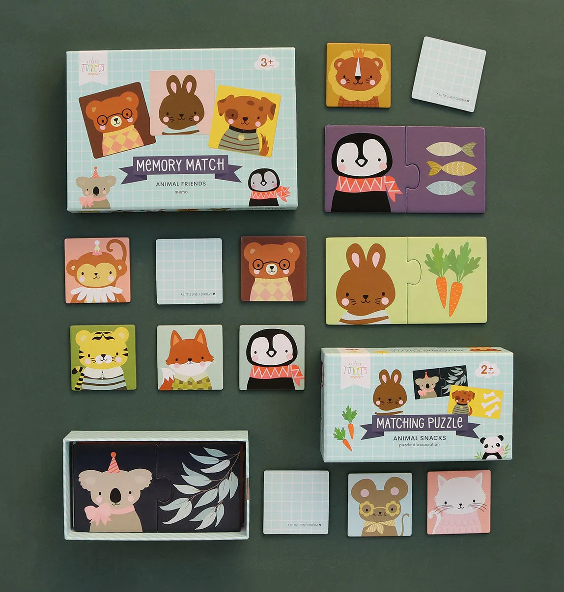 A Little Lovely Company Dierenvriendjes memory match spel 3 jaar