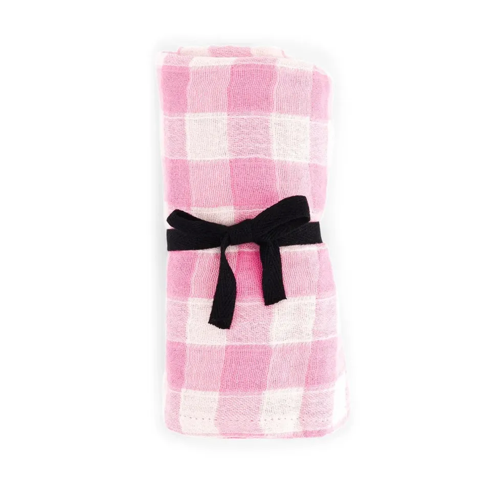 Musje Amsterdam Vichy Roze hydrofiele doek 110x110cm