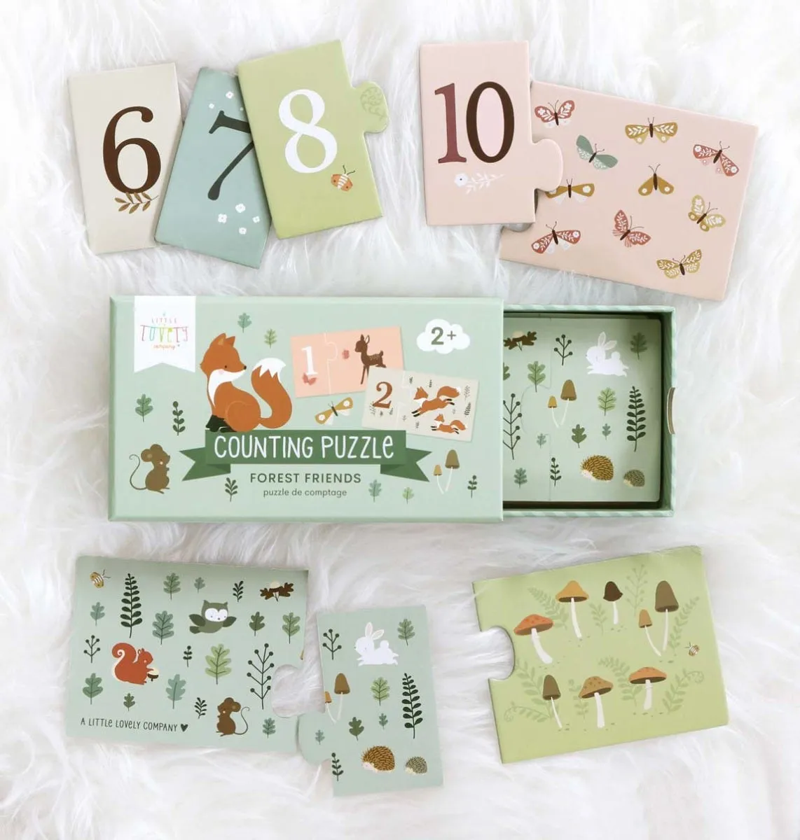 A Little Lovely Company Bosvriendjes telpuzzel 10-delig leren tellen