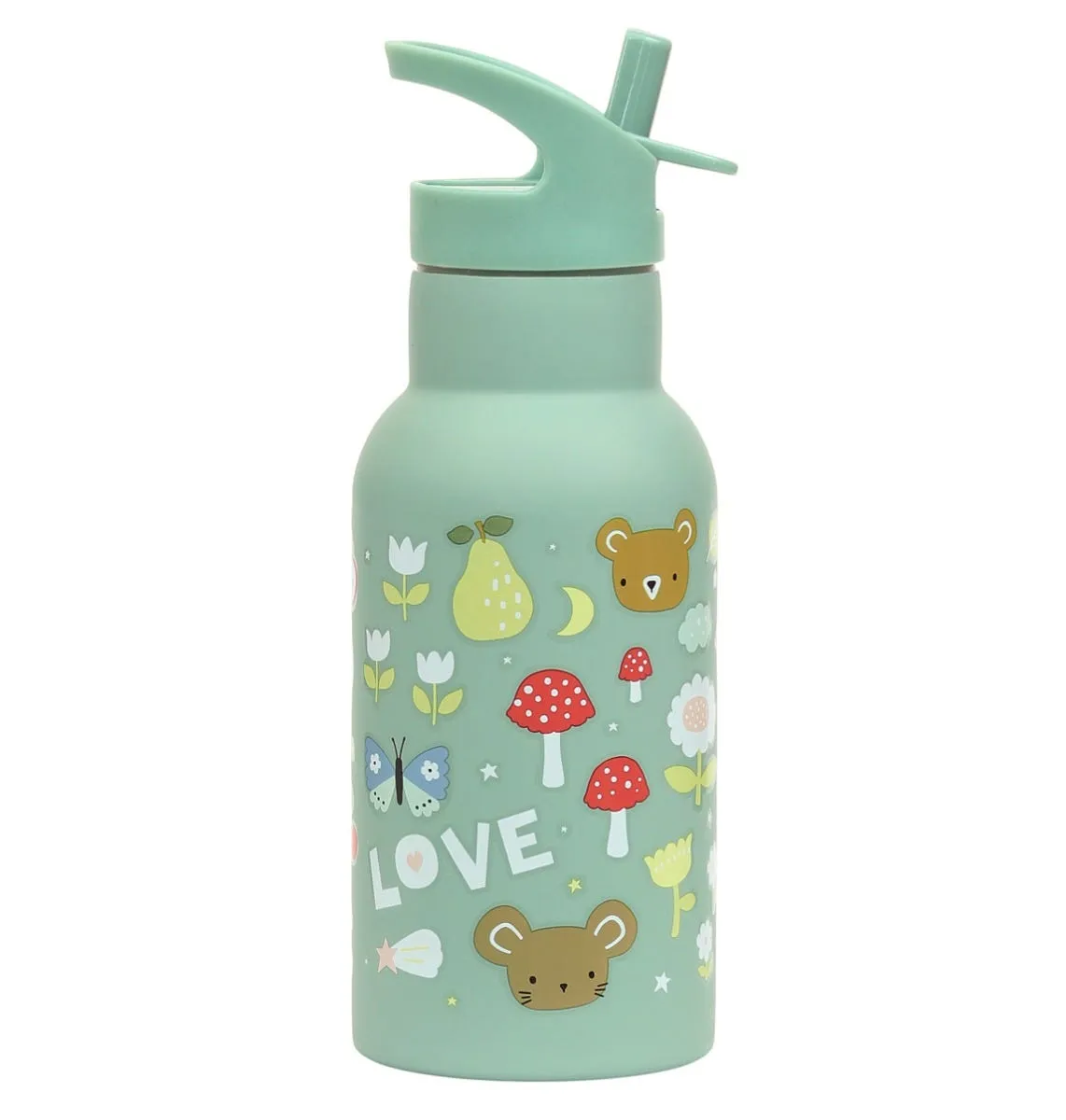 A Little Lovely Company Joy drinkfles RVS 350 ml mint dubbelwandig