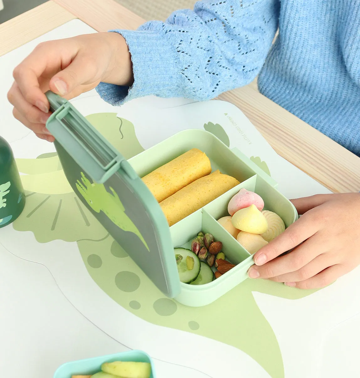 A Little Lovely Company Dinosaurus lunch box 3-vaks mini
