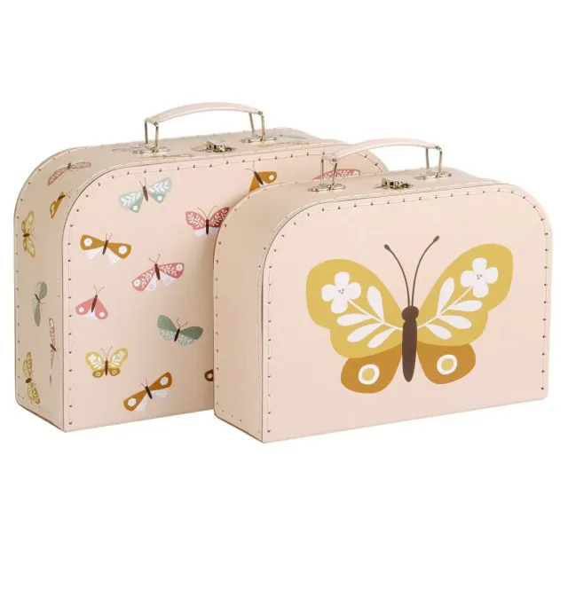 A Little Lovely Company Vlinders kofferset 2 stuks karton
