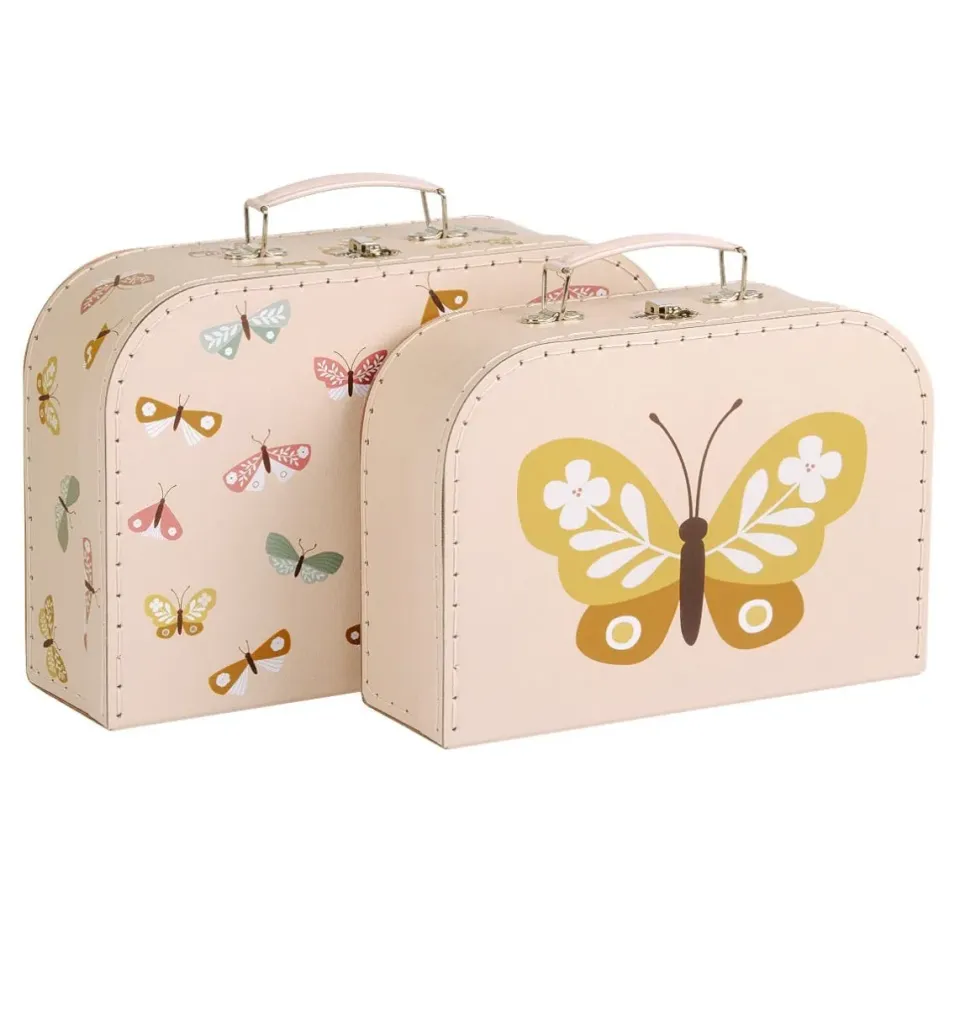 A Little Lovely Company Vlinders kofferset 2 stuks karton