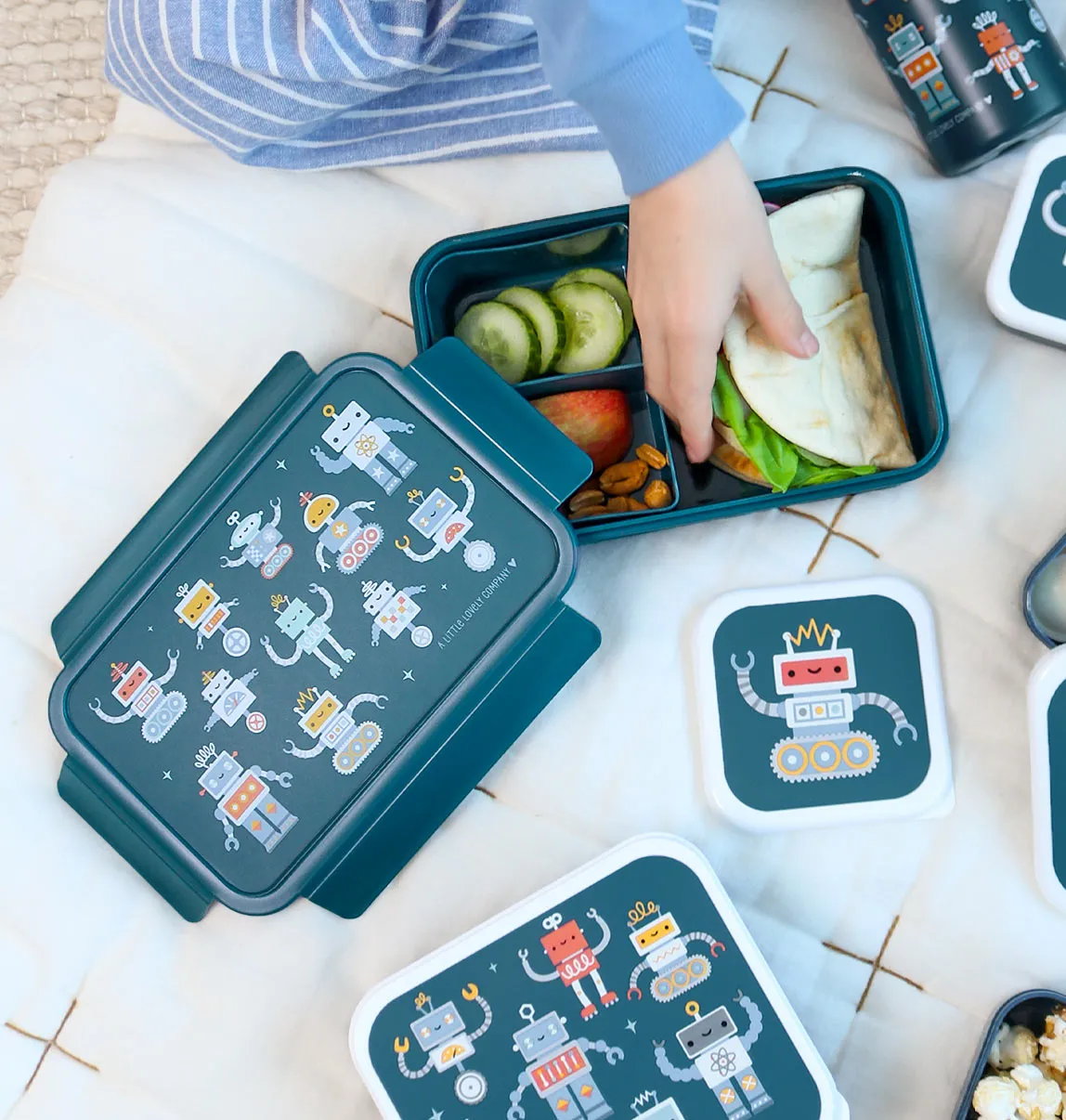 A Little Lovely Company bento lunchbox robots 1,2 liter