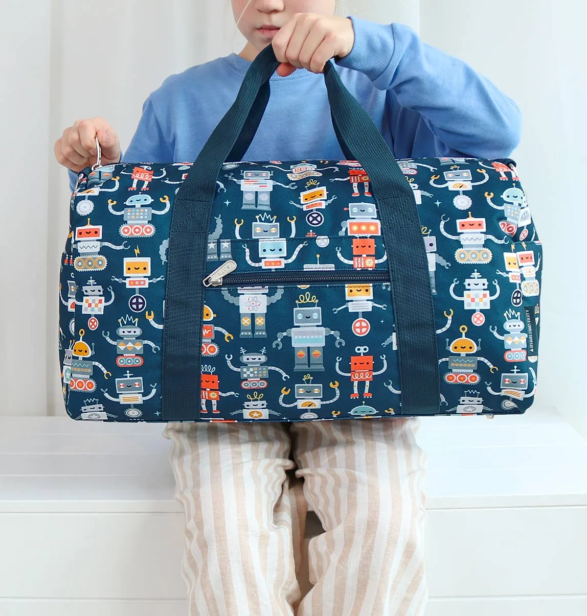 A Little Lovely Company Robots weekendtas handbagage blauw