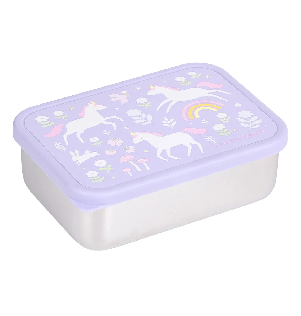 A Little Lovely Company Unicorn Dreams RVS lunchbox met PP-deksel