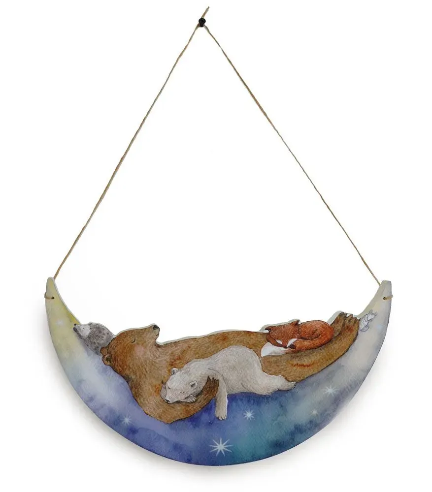 Hartendief Maanhanger wandhanger hout 32x38 cm