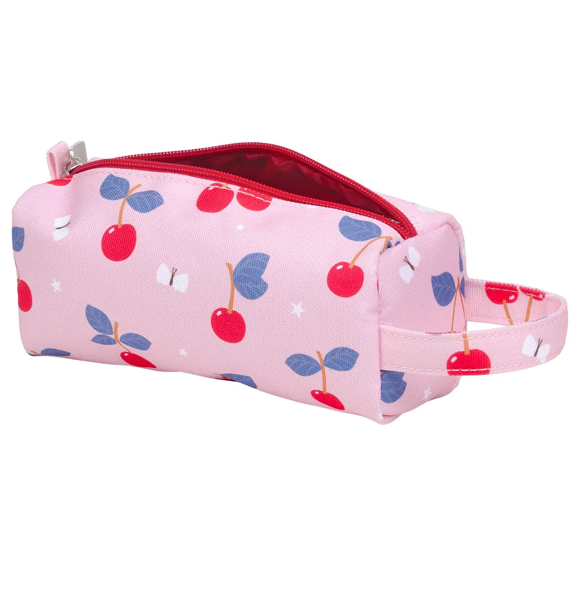A Little Lovely Company Kersen etui roze gevoerd met handvat