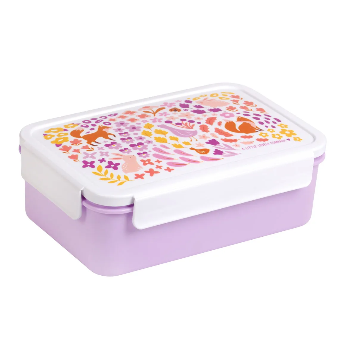 A Little Lovely Company Bloementuin bento lunchbox lila met vakken